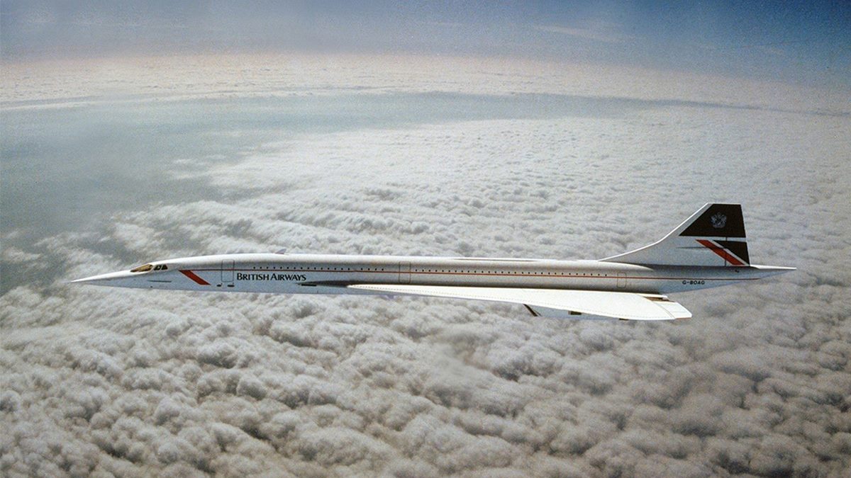 Конкорд сверхзвуковой пассажирский самолет в полете