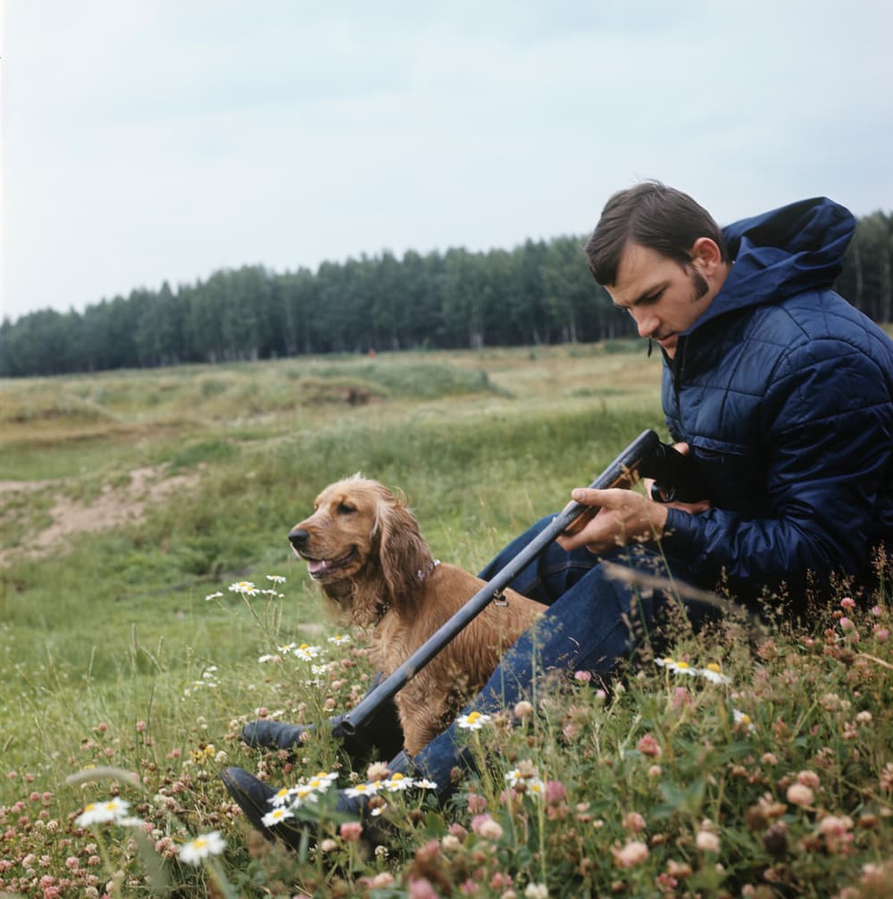 Вячеслав Лемешев на охоте, 1973 год