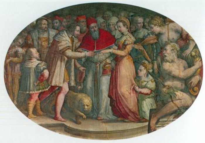 Венчание Генриха Второго и Екатерины Медичи Франция шестнадцатый век