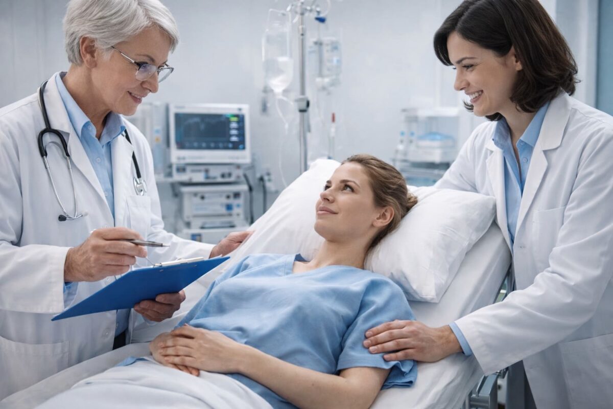 Женщина в койке после операции