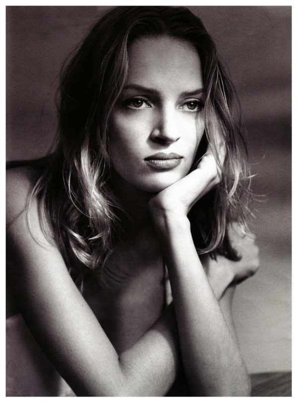 Ума Турман драматический портрет актрисы фотография Альберта Уотсона