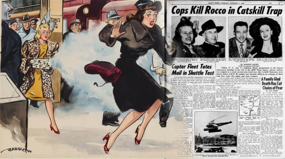 Перл Ласк в полицейской машине после ареста в Нью-Йорке 1946