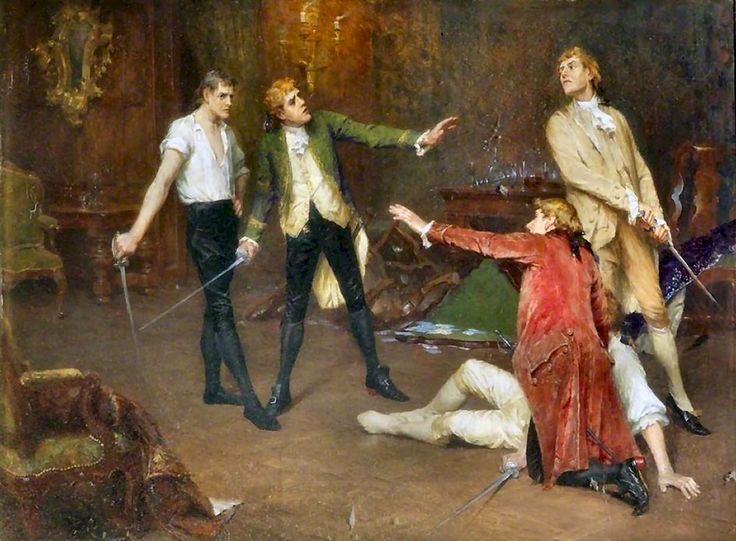 Знаменитая французская дуэль XIX века на пистолетах картина маслом