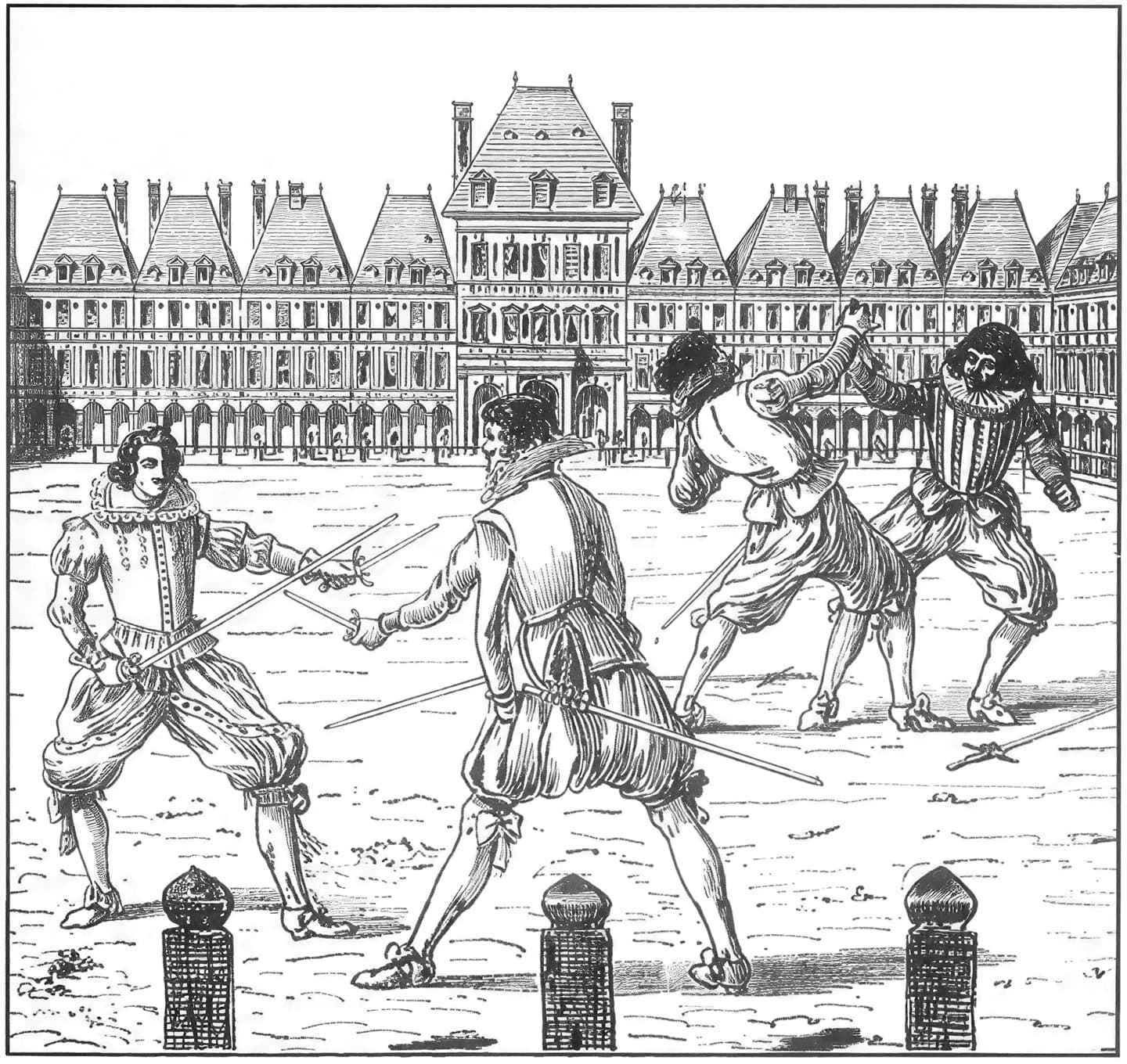 Дуэль в Париже 1578 года между фаворитом короля Келюсом и его противником