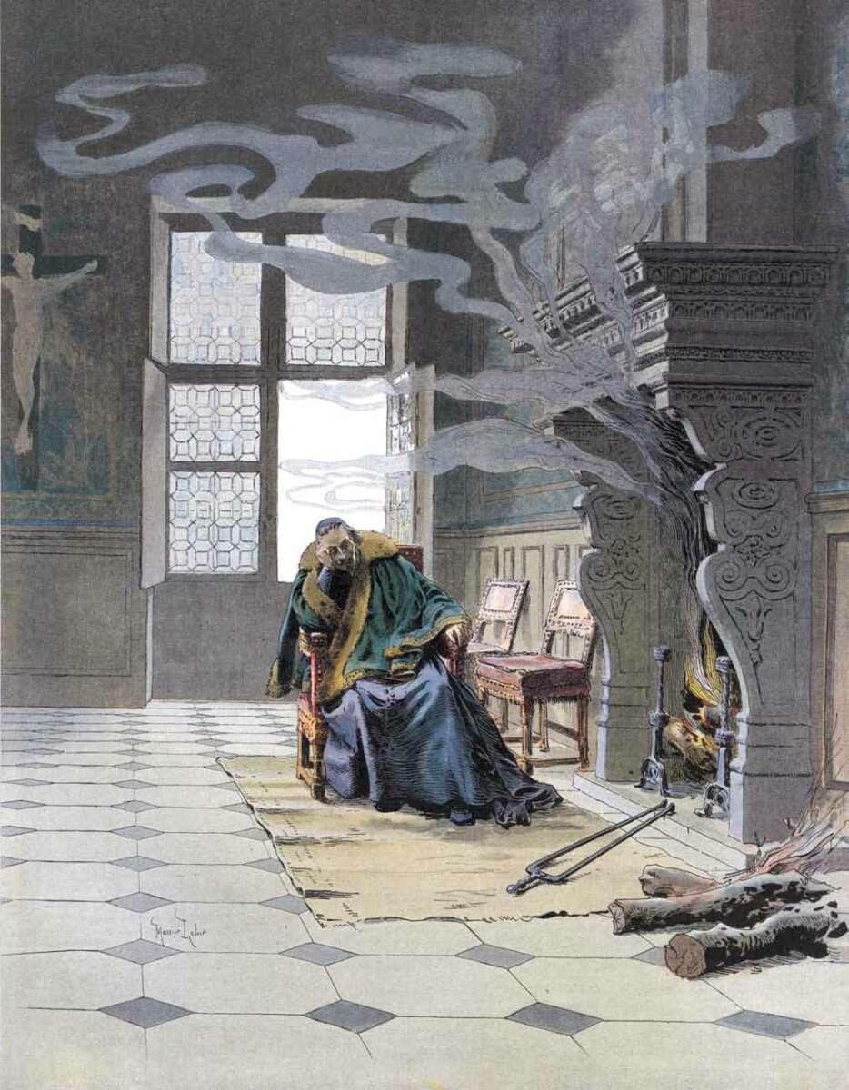 Кардинал Арман Ришелье в 1642 году, акварель Мориса Лелуара