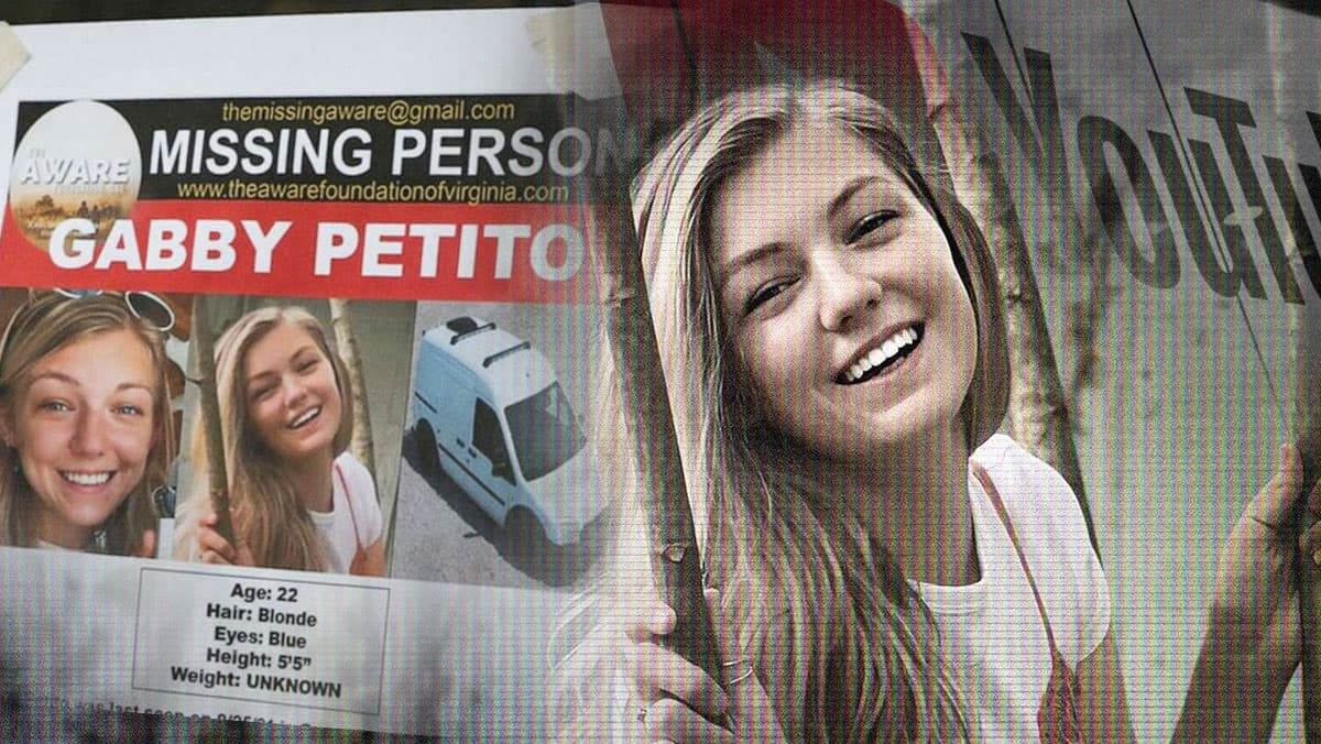 Газетная вырезка с объявлением о пропаже Габби Петито с её фото, описанием и контактами