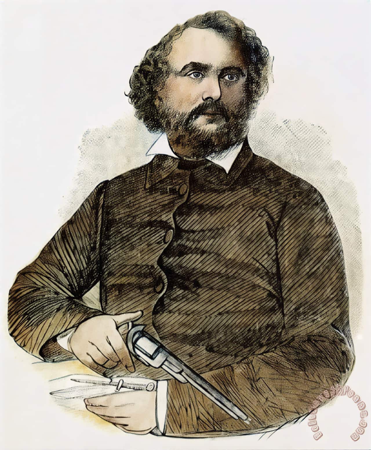 Портрет Сэмюэля Кольта &mdash; гравюра XIX века