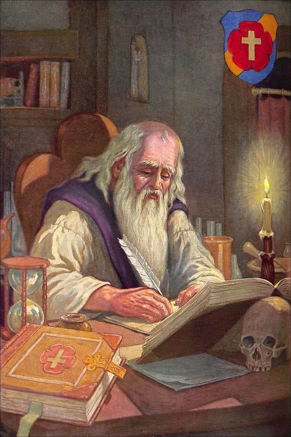 Портрет христианского розенкрейцерского философа, гравюра XVII века