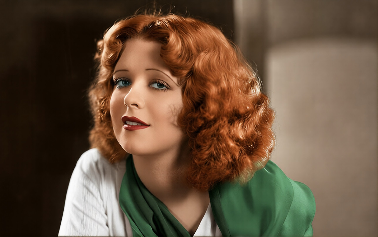 Клара Боу звезда немого кино 1920-х с огненно-рыжими волосами и выразительным взглядом