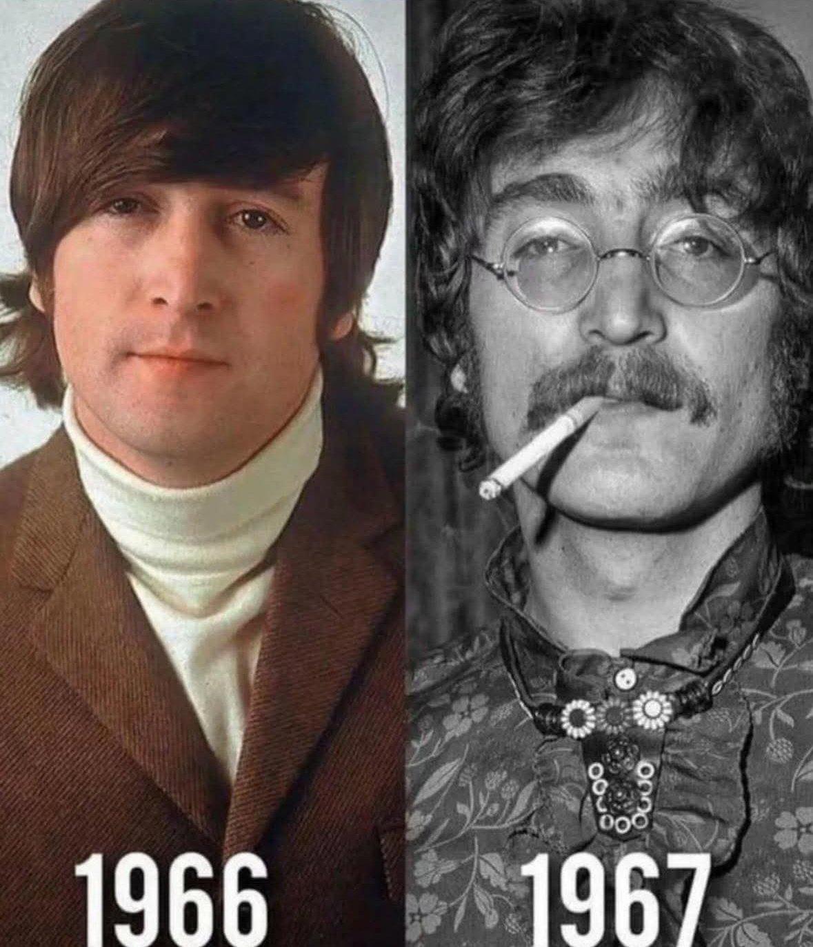 Два портрета Джона Леннона 1966 и 1967 года, трансформация образа