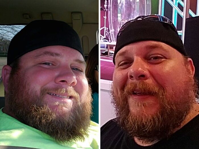 Два бородатых мужчины в черных шапках улыбаются рядом