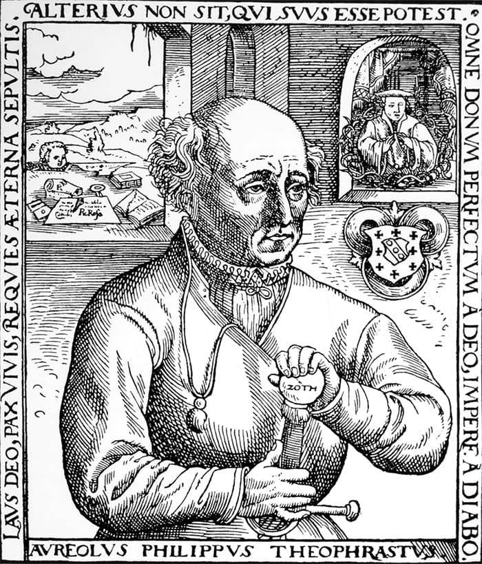 Парацельс &mdash; Филипп Теофраст Бомбаст фон Гогенгейм, гравюра XVII века