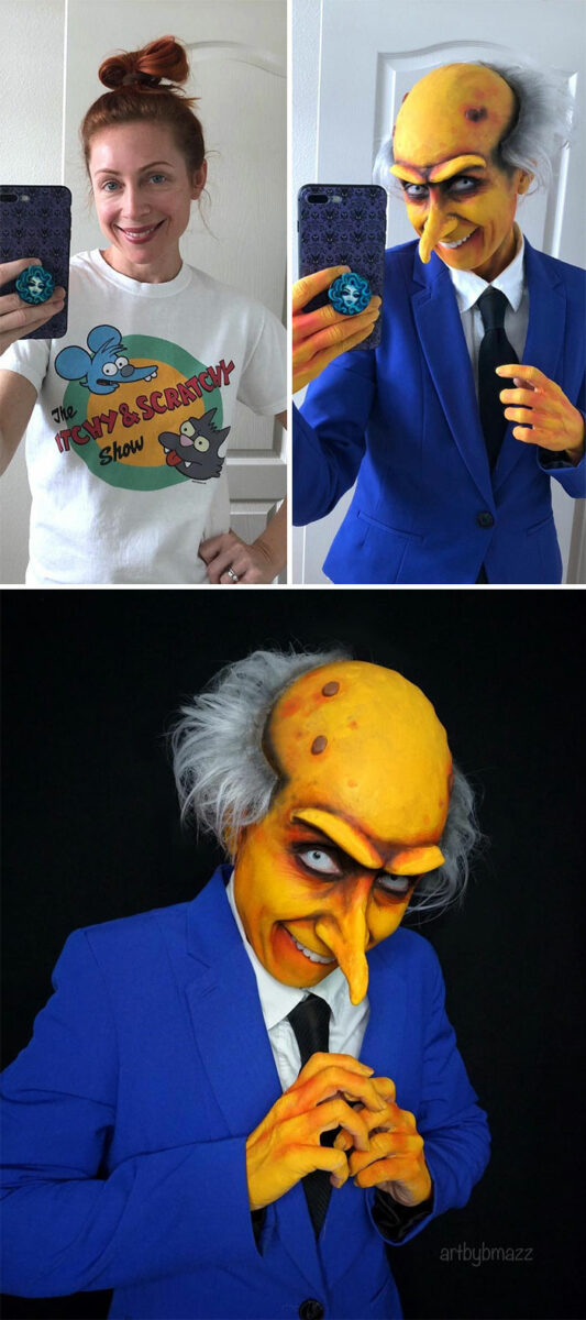 Бренна Маццони в образе Мистера Бёрнса из &laquo;Симпсонов&raquo;