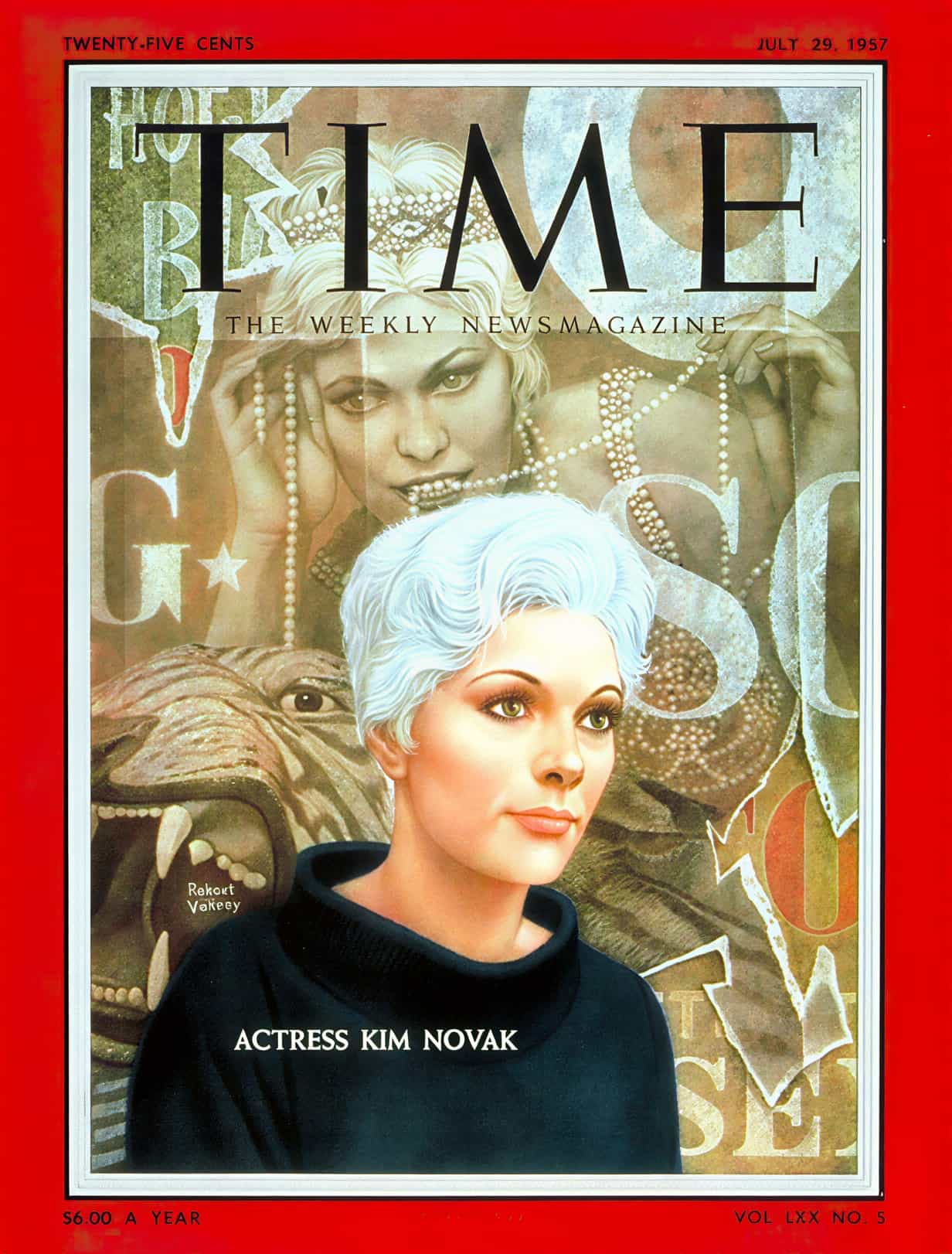Ким Новак на обложке журнала Time, 1957 год