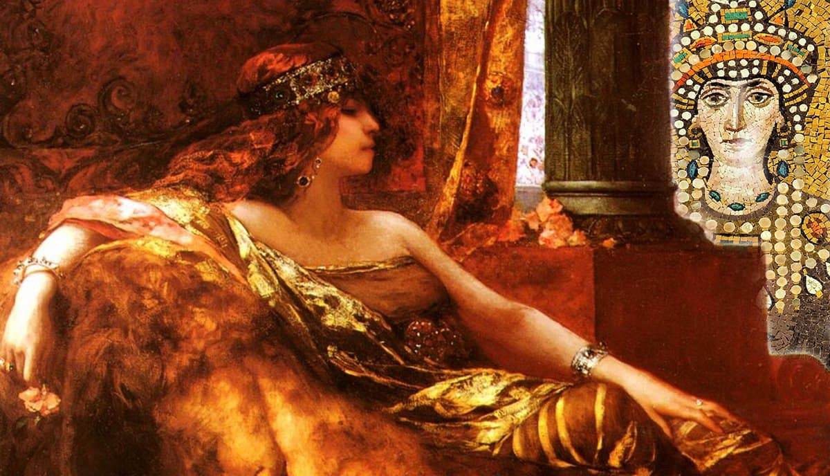 Мозаика с изображением императрицы Феодоры, базилика Сан-Витале в Равенне, VI век