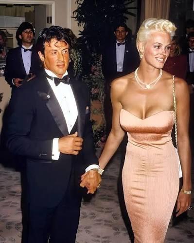 Сильвестр Сталлоне и Бриджит Нильсен вместе на светском мероприятии 1980-е годы