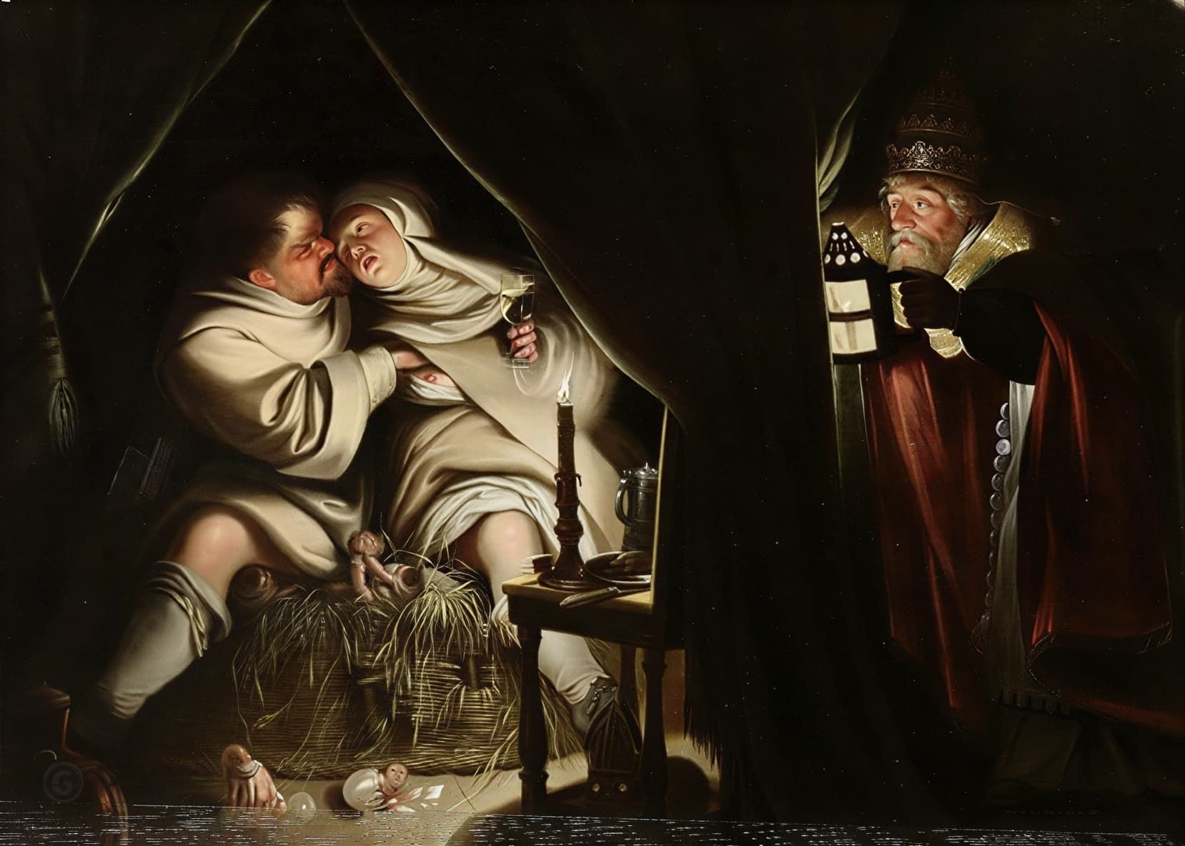 Сатира на обет безбрачия, неизвестный художник, Нидерланды, 1600&ndash;1649, Рейксмузеум