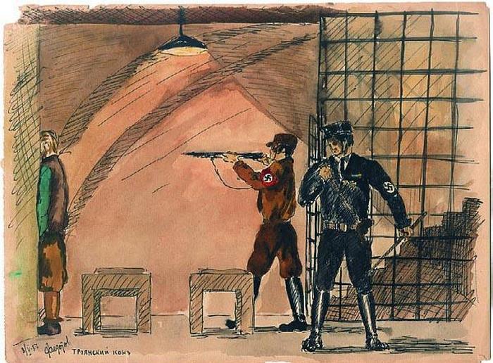 Рисунок из довоенных тетрадей Льва Федотова