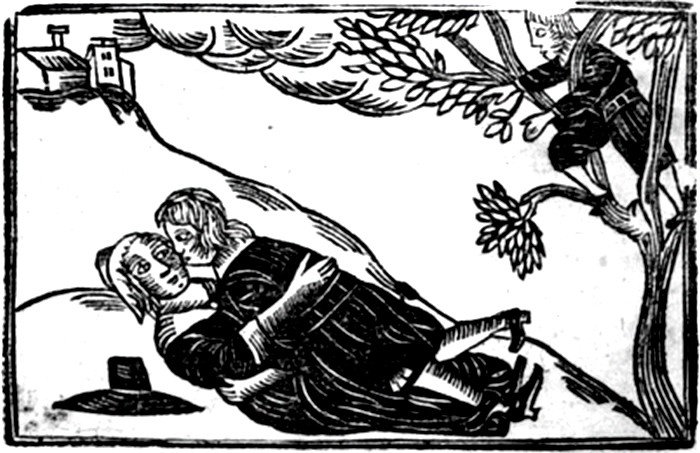 Старинная иллюстрация внебрачные отношения колониальная Америка