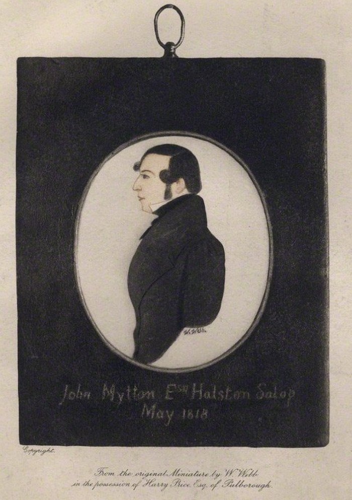 Джон Миттон, миниатюрный портрет 1818 года, шропширский сквайр эпохи Регентства