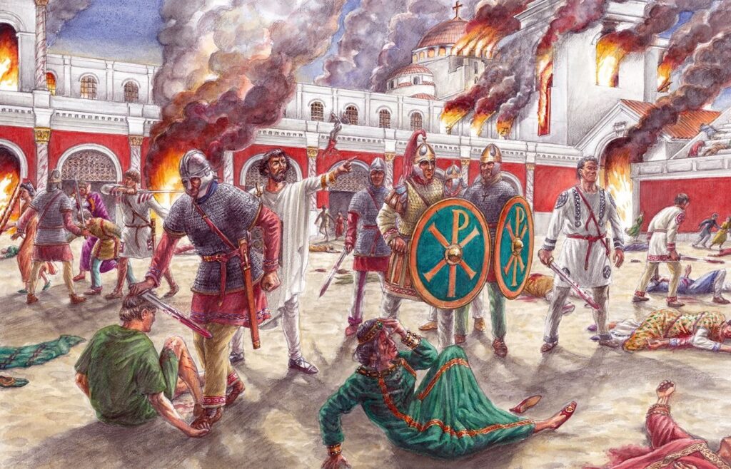 Восстание Ника в Константинополе 532 года, средневековая миниатюра