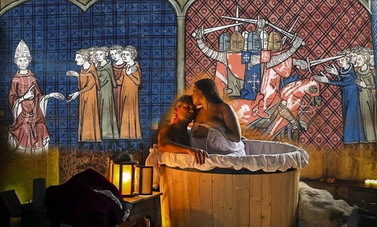 Крестоносцы в походе, средневековая миниатюра XII века