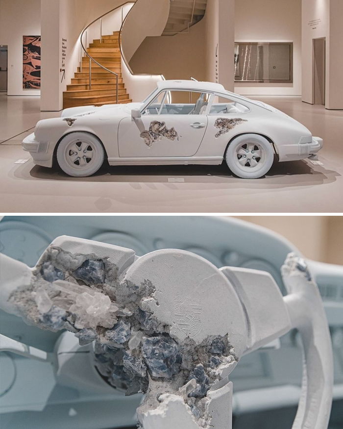 Eroded Porsche 911 SC Дэниела Аршама &mdash; скульптура из кристаллов и вулканического пепла