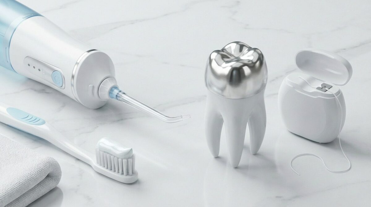 Правильный уход за циркониевыми коронками: щетка, ирригатор, нить