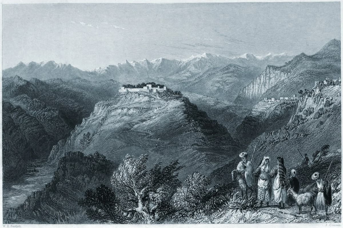 Резиденция Эстер Стэнхоуп в Джуне, Ливан &mdash; гравюра XIX века