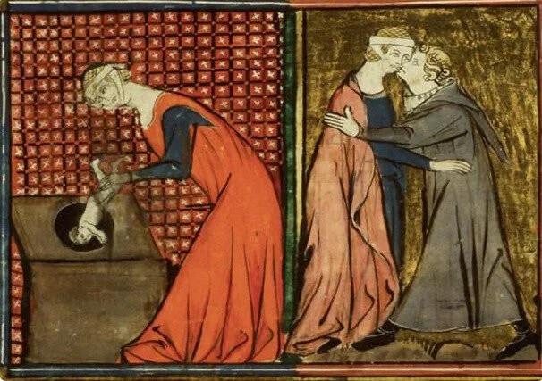 Нежеланный ребёнок, иллюстрация из средневековой книги