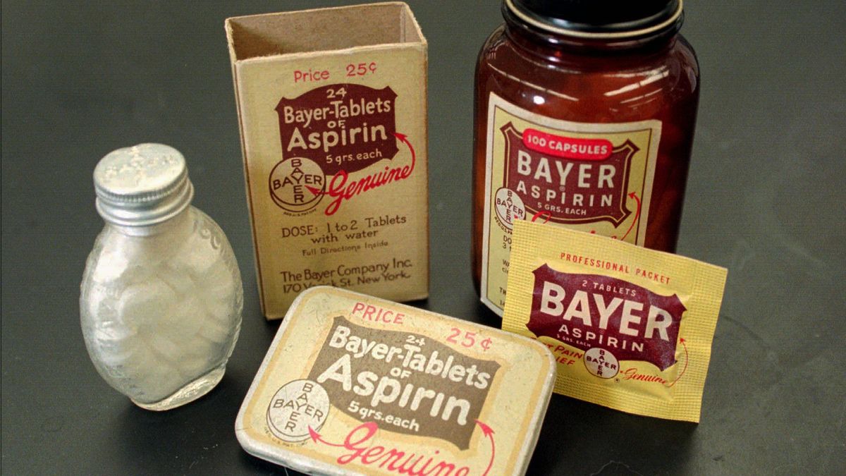 Историческая упаковка аспирина Bayer начала XX века