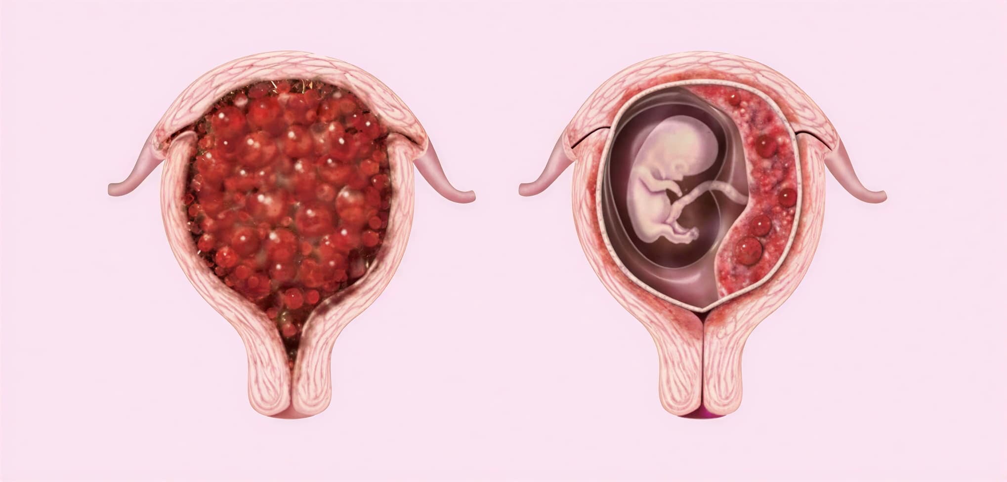 Медицинская иллюстрация матки с пузырным заносом, объясняющая происхождение легенды
