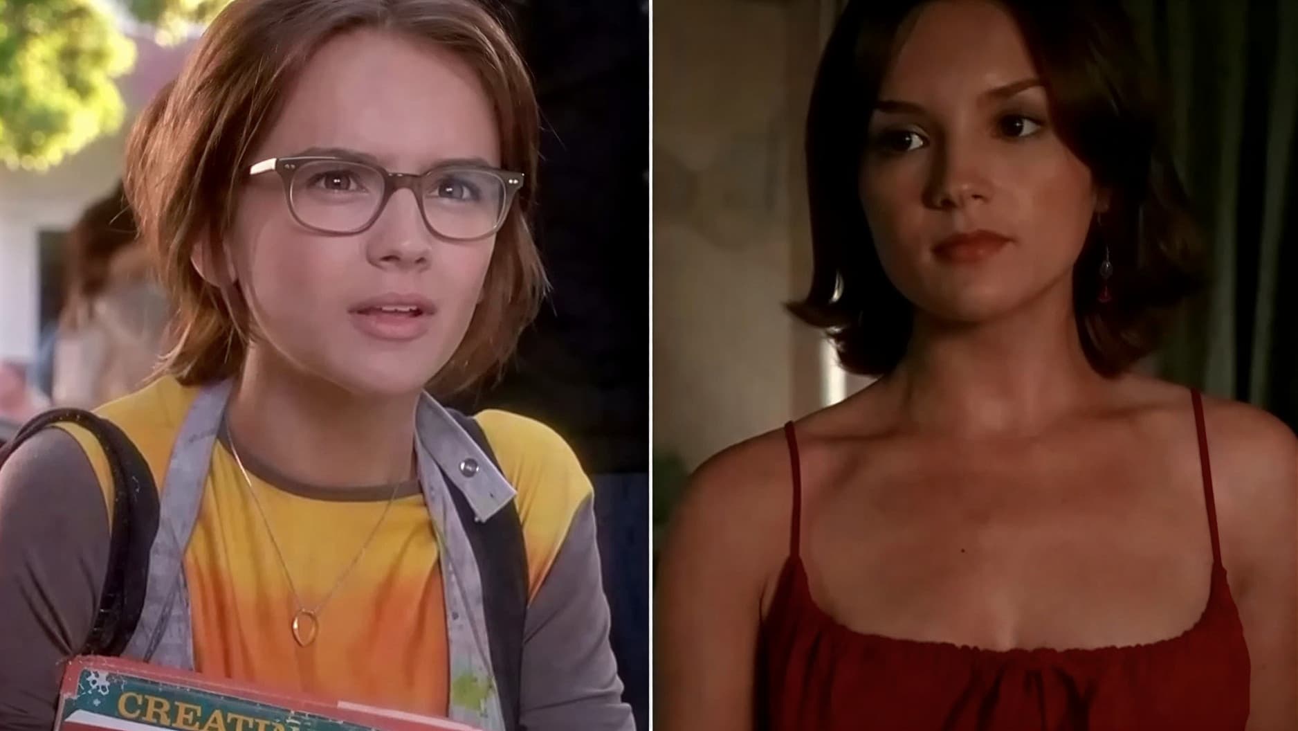 Сцена преображения героини — снимает очки, распускает волосы — кадр из ромкома 1990-х