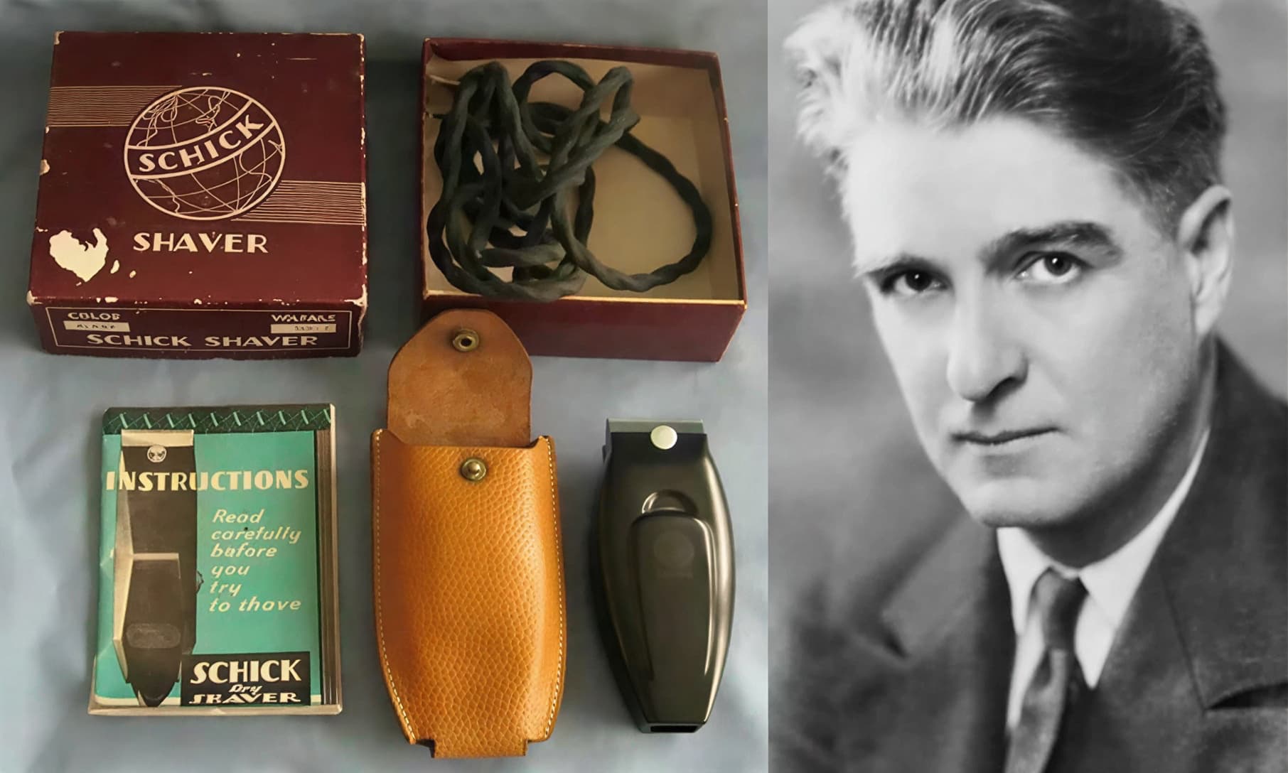 Полковник Джейкоб Шик изобретатель электробритвы портрет 1930-е