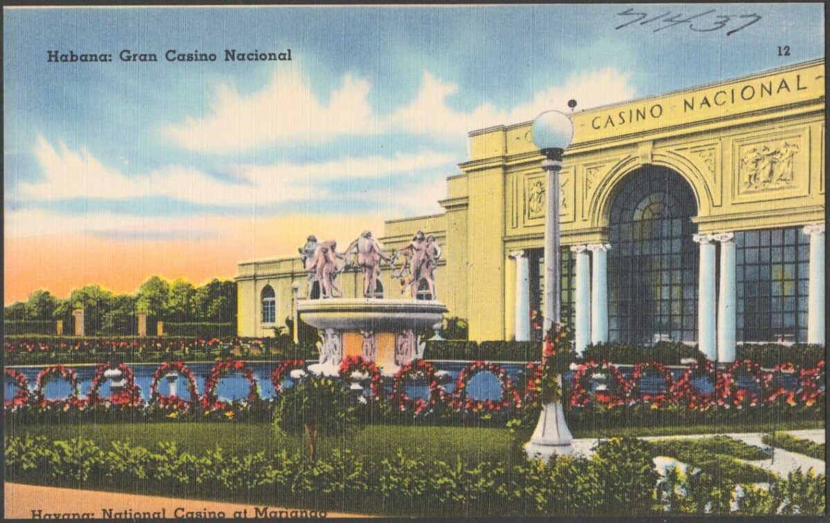 Казино Nacional Гавана открытка 1940-е годы интерьер