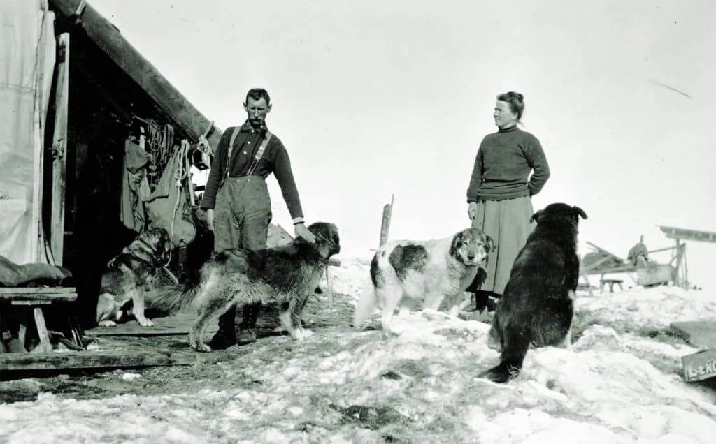 Фанни и Джо Квигли, 1918 год, Кантишна, Аляска