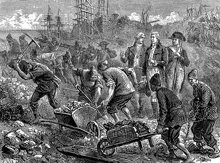 Австралийские каторжники за работой. Провинция Виктория, XIX век