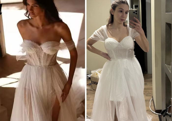 Элегантное белое платье vs мятый многослойный наряд
