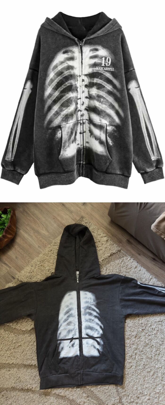 Стильная худи с рентгеном vs толстовка с размытым принтом