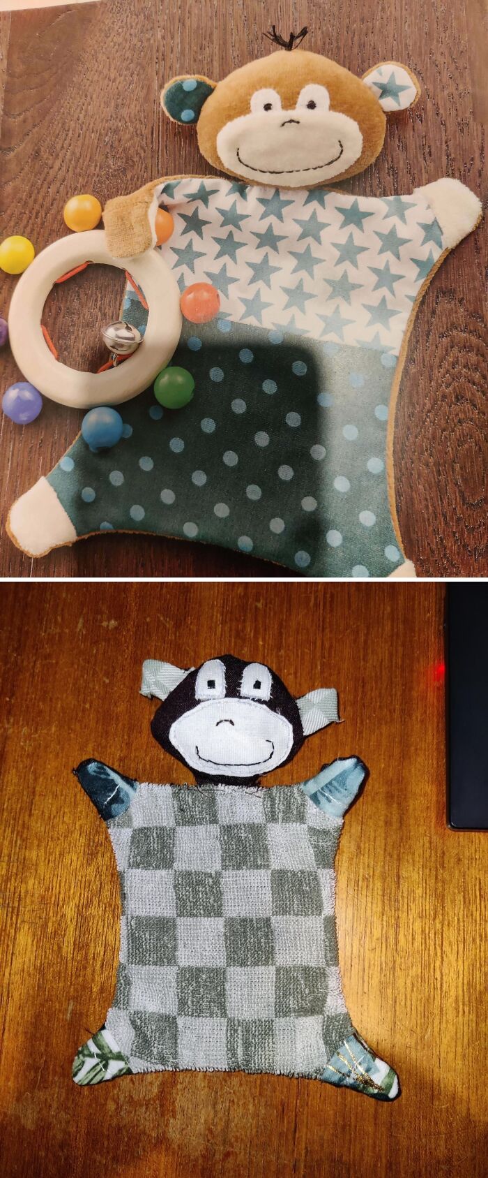 Развивающий коврик-обезьянка vs грубо сшитая заплатка