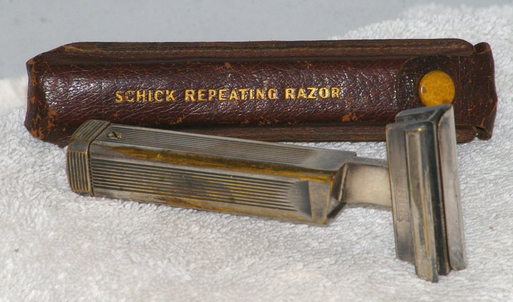 Repeating Razor Schick механическая бритва с обоймой лезвий 1920-е