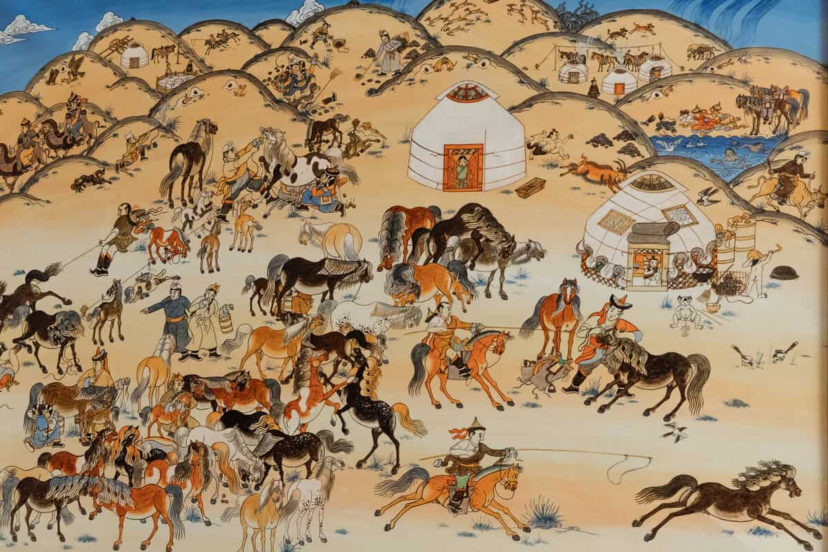 фрагмент знаменитого полотна &laquo;Один день Монголии&raquo;, монгольский художник Балдугийн &laquo;Марзан&raquo; Шарав