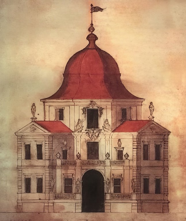 Замок Чернавчицы близ Бреста, рисунок середины XVIII века, владение рода Радзивиллов