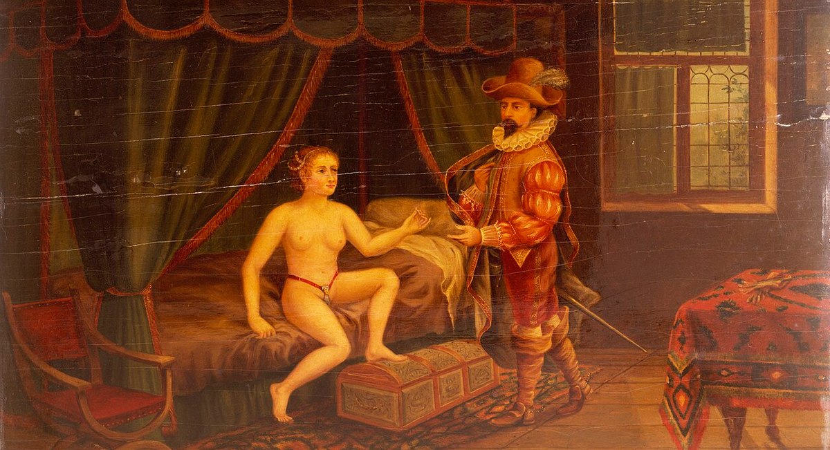 Использование пояса верности, масло, художник Хейман, коллекция Wellcome