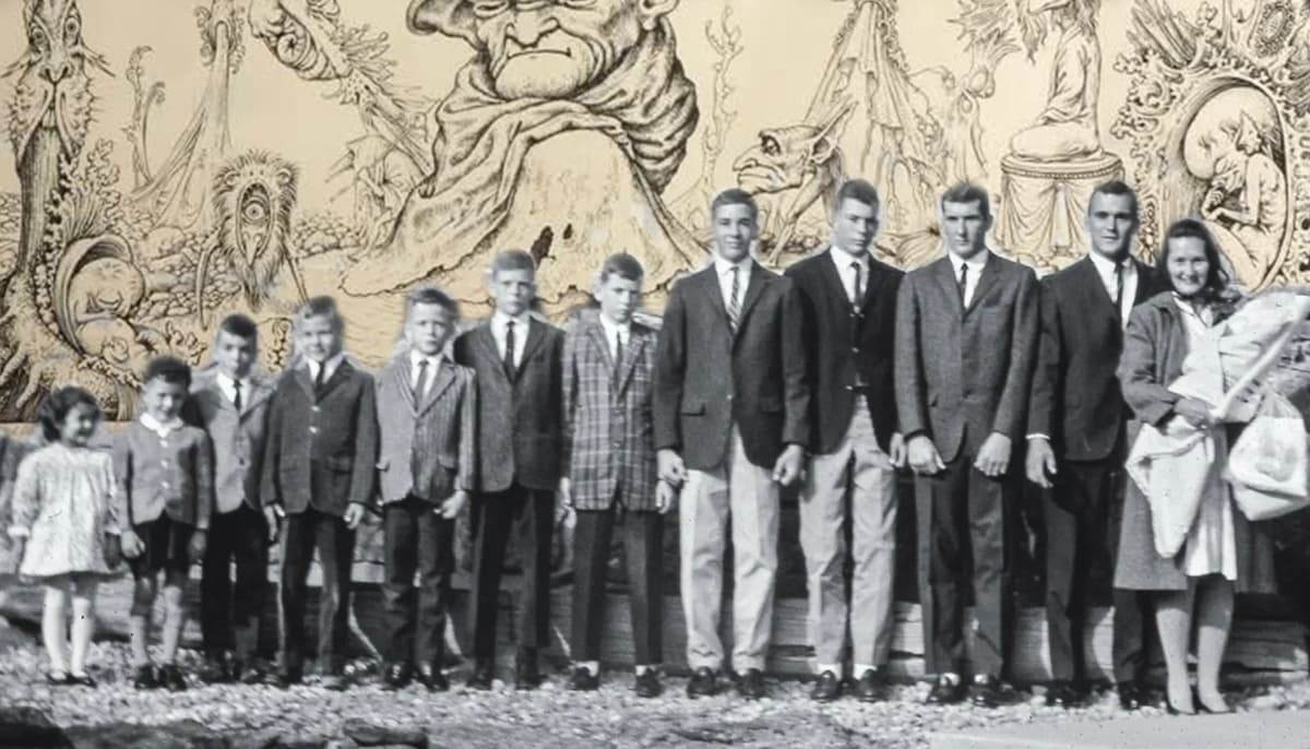 Семья Гэлвинов у дома в Колорадо-Спрингс, 1960-е годы