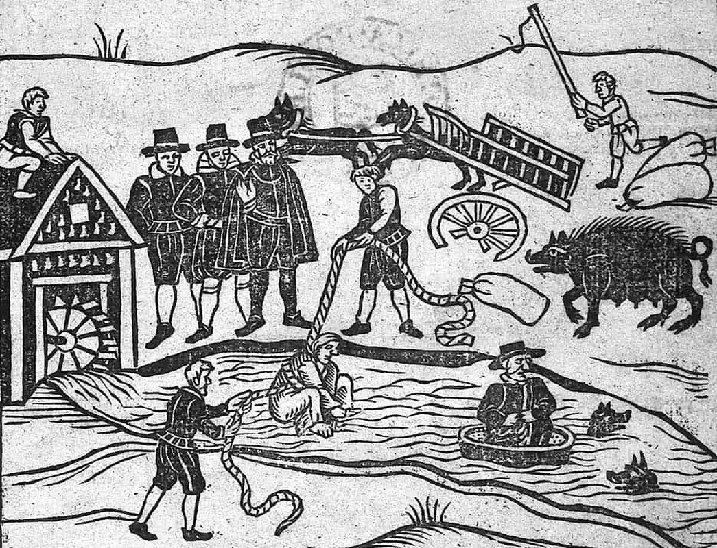 Памфлет об испытании ведьм водой, Англия, XVII век &mdash; титульный лист