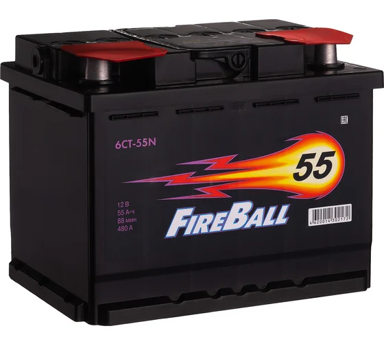Аккумулятор fire ball 6ст 55 n, 480 а cca