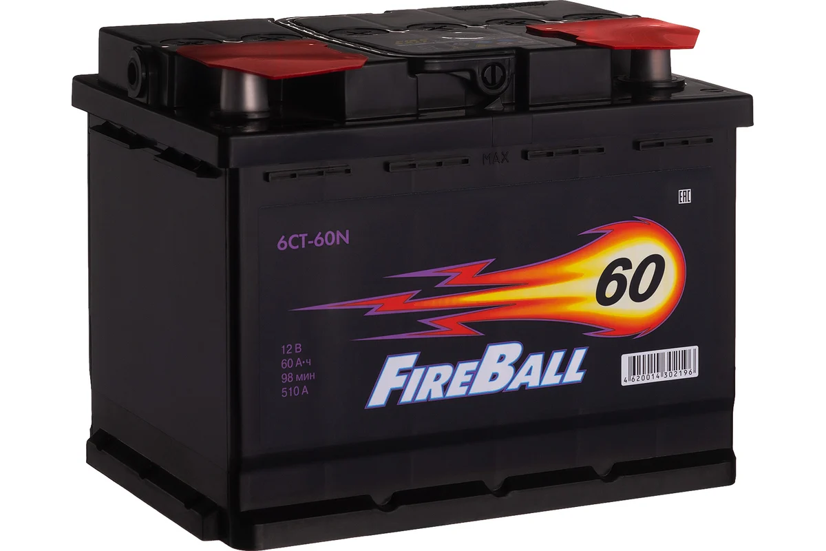 Аккумулятор fire ball 6ст 60 n, 510 а cca