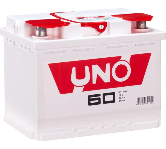 Аккумулятор uno 6ст 60 n, 510 а cca