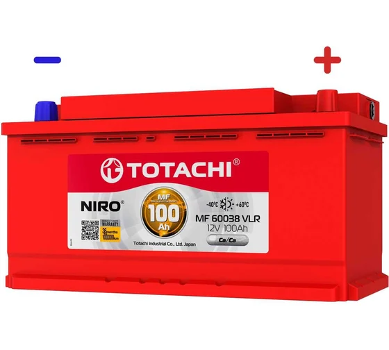 Аккумуляторная батарея totachi акб niro mf 60038 vlr 100
